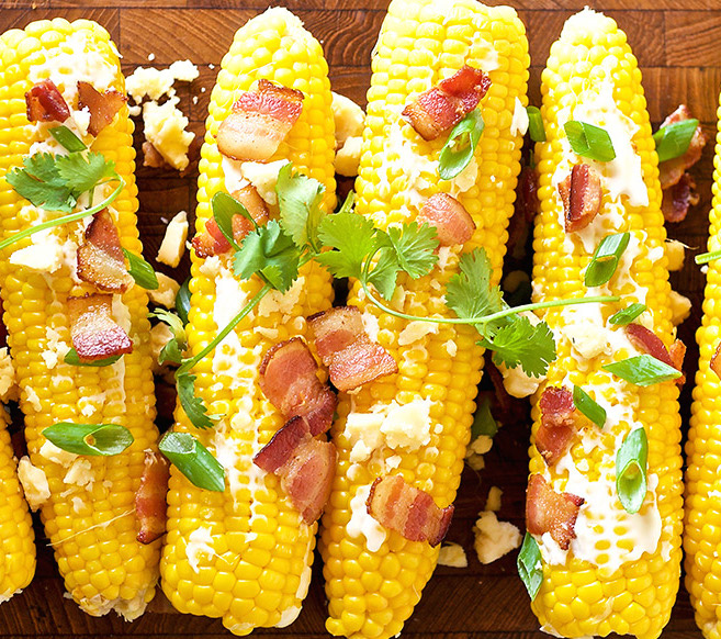 Bacon-Cheddar Corn On The Cob