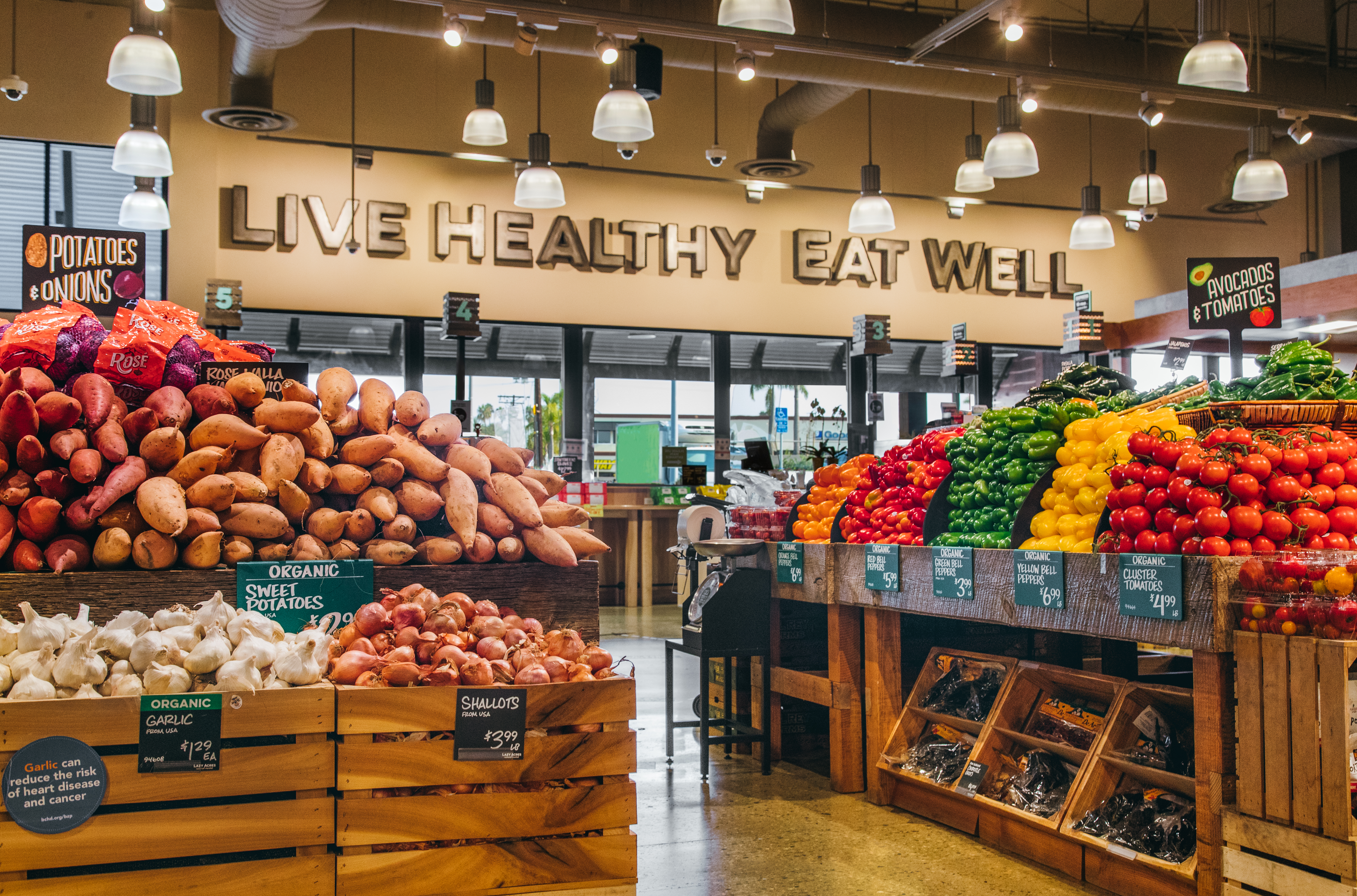 produce in a supermarket